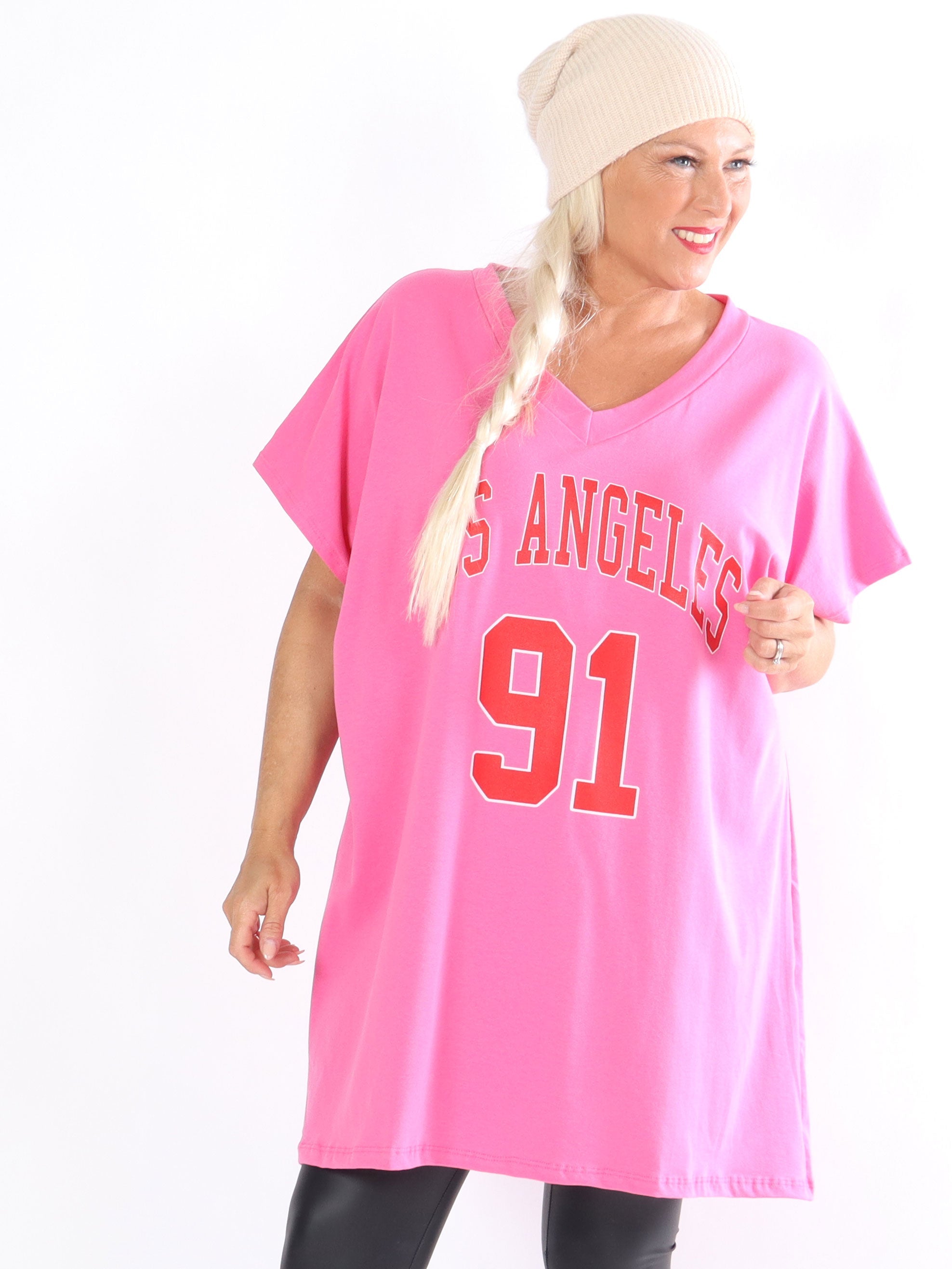 Julia - T-shirt klänning med text framtill